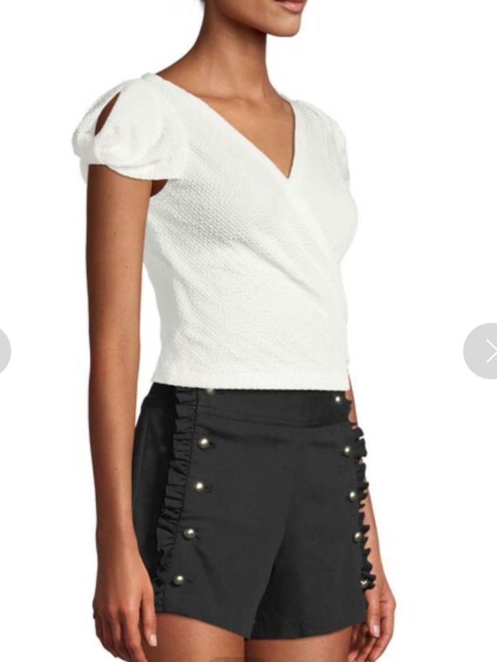 Club Monaco Lannah Wrap Cap-Sleeve Top - Picture 2 of 8